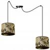 Ceiling hanging lamp with a golden spider pattern lampshade