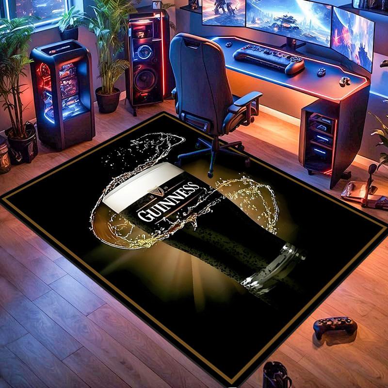 Guinness Stout Logo Rug, suitable for living room, bedroom, game room, computer room and home décor.