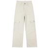 Cement gray American multi-pocket tooling jeans women's early autumn loose straight versatile casual pants