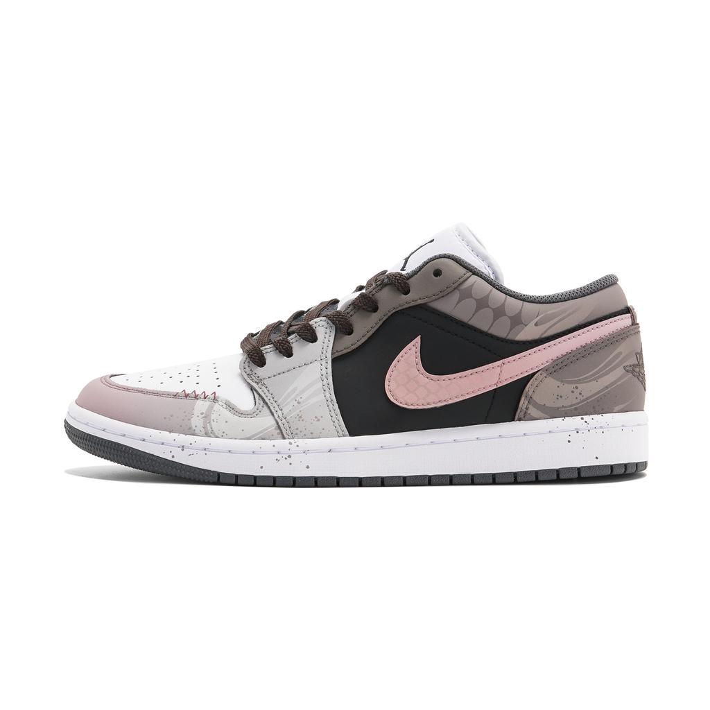 Jordan Air Jordan 1 Устойчивые к истиранию Устойчивые к истиранию Низкие винтажные баскетбольные кроссовки Унисекс Черный Коричневый Розовый 553558-152(Команда578-)