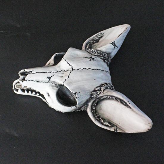 3D Fox Skull Wall Sculpture Home Office Living Room Wall Art Decoration Halloween Spooky Animal Skull Resin Figurine Statue Wall Ornament