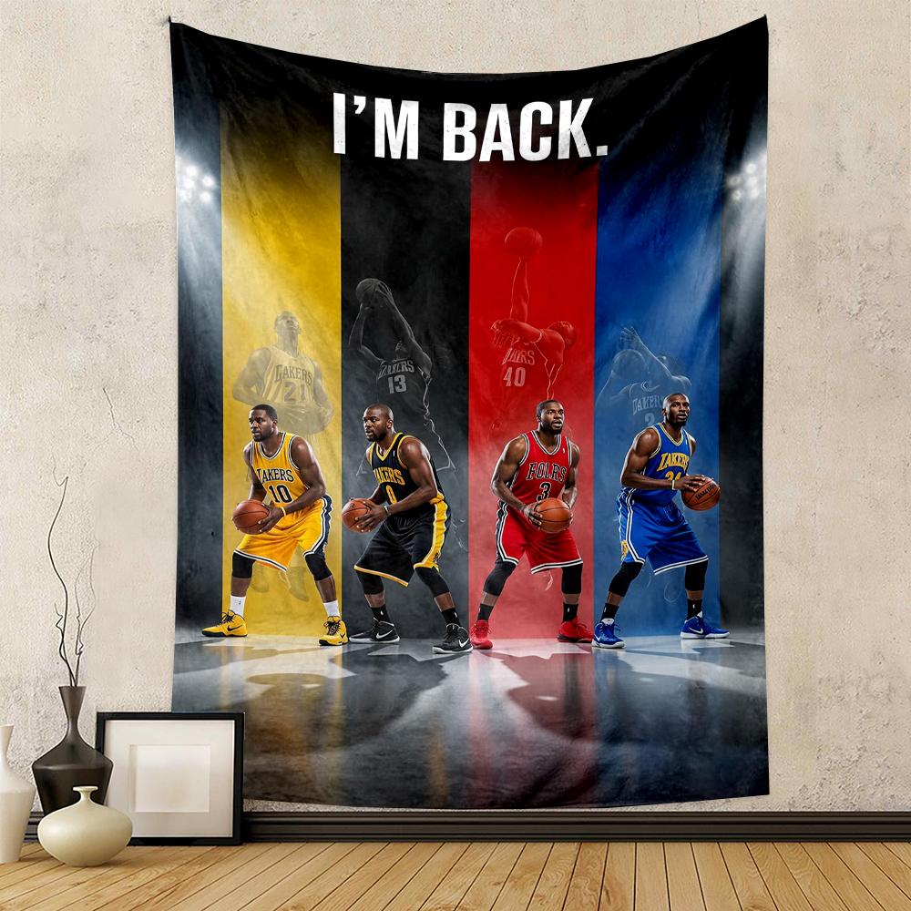 Basketball Players Design Patterned for Fans Patterned tapestry for bedroom and living room home decor