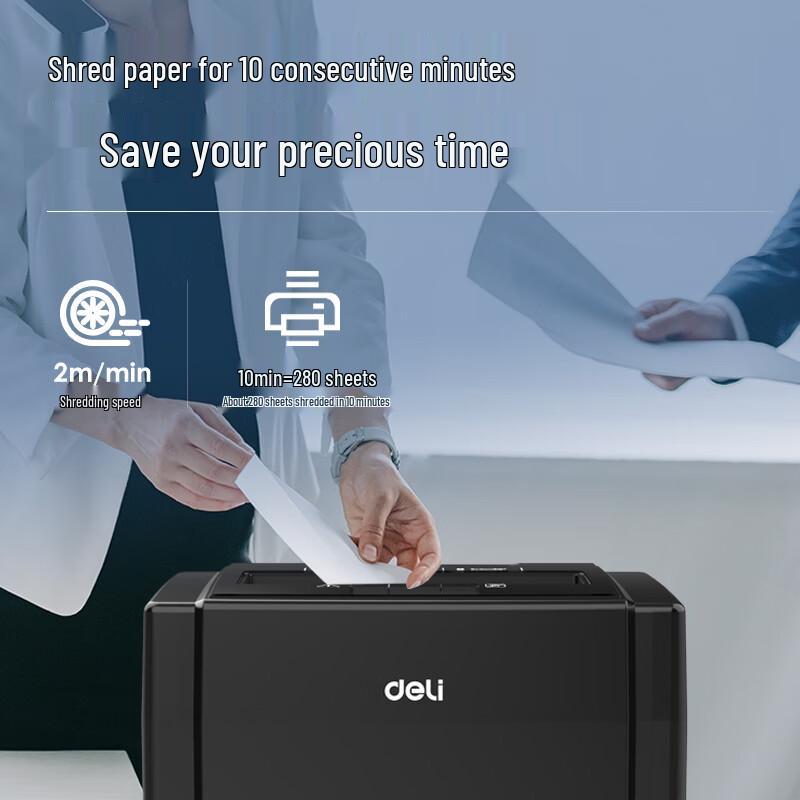 Deli 5-Level High-Security Paper Shredder CN plug (adapter included)