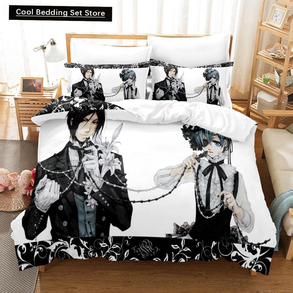 Новый комплект постельного белья Anime Black Butler Cool Sebastian Ciel Dakimakura для взрослых, пододеяльник, односпальный, двухспальный, из микрофибры