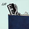 Unique Bookmark With Charm Piano Bookmark Stainless Steel Music Note Page Marker Musical Decorative Book Accessory for Lovers Black White