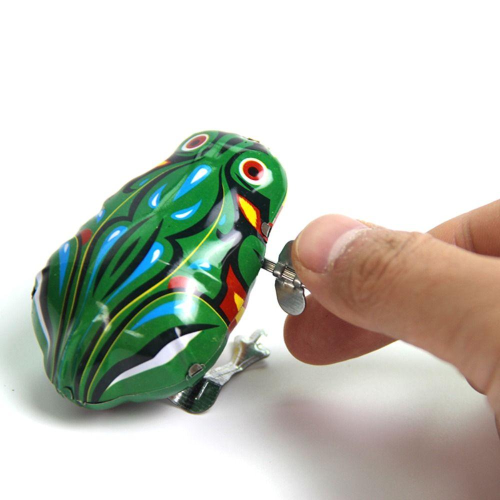 Gathering Children Collection Gift Interative Toy Iron Clockwork Frog Clockwork Toy Wind Up Frog