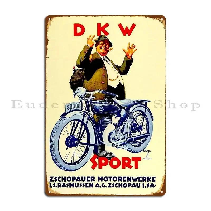 Motorcycles Vintage D K W Sport Advertising Print Metal Sign Plates Create Living Room Decoration Plaques Tin Sign Poster