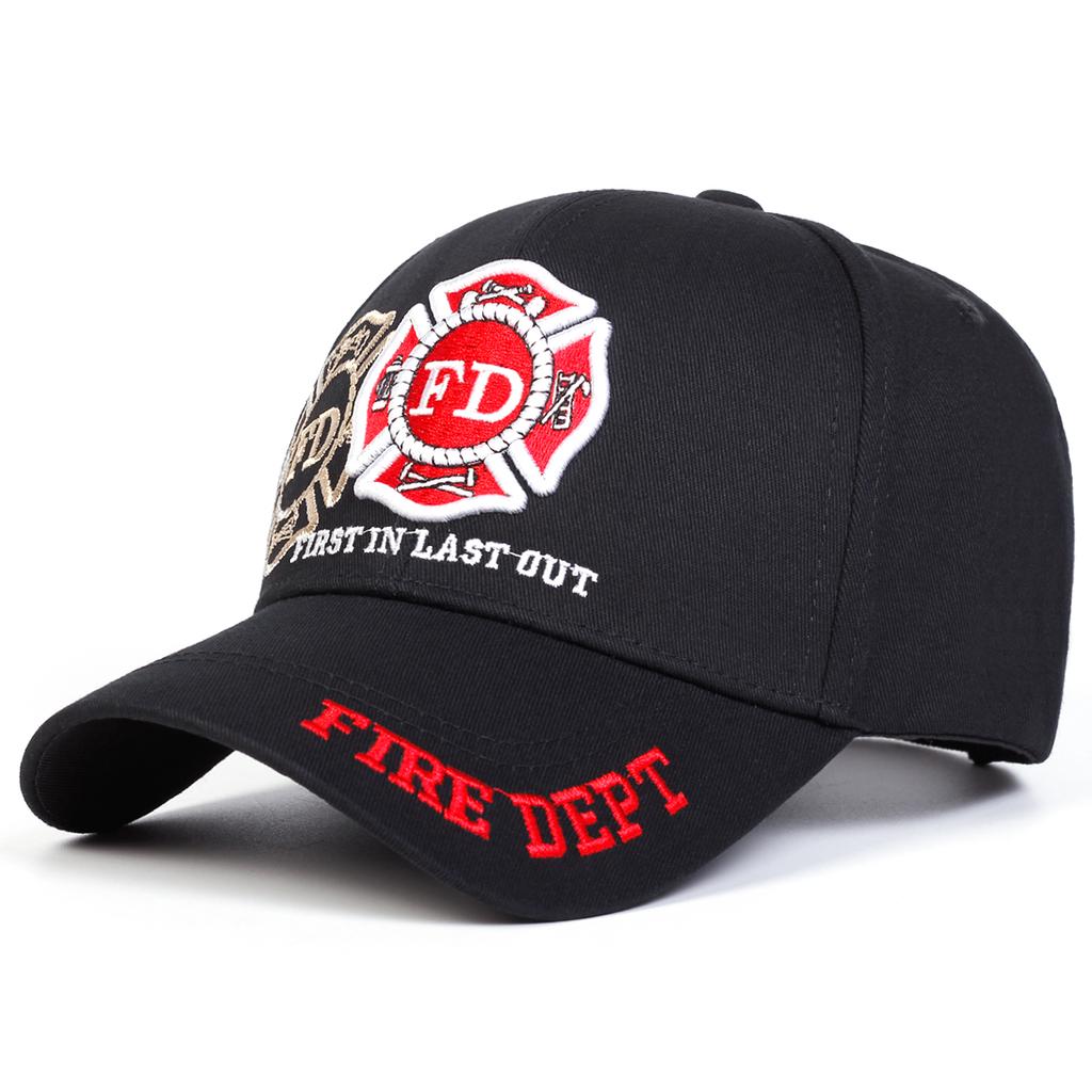 Unisex FIRE DEPT Letter Embroidery Baseball Caps Outdoor Adjustable Spring and Autumn Casual Sunscreen Hat