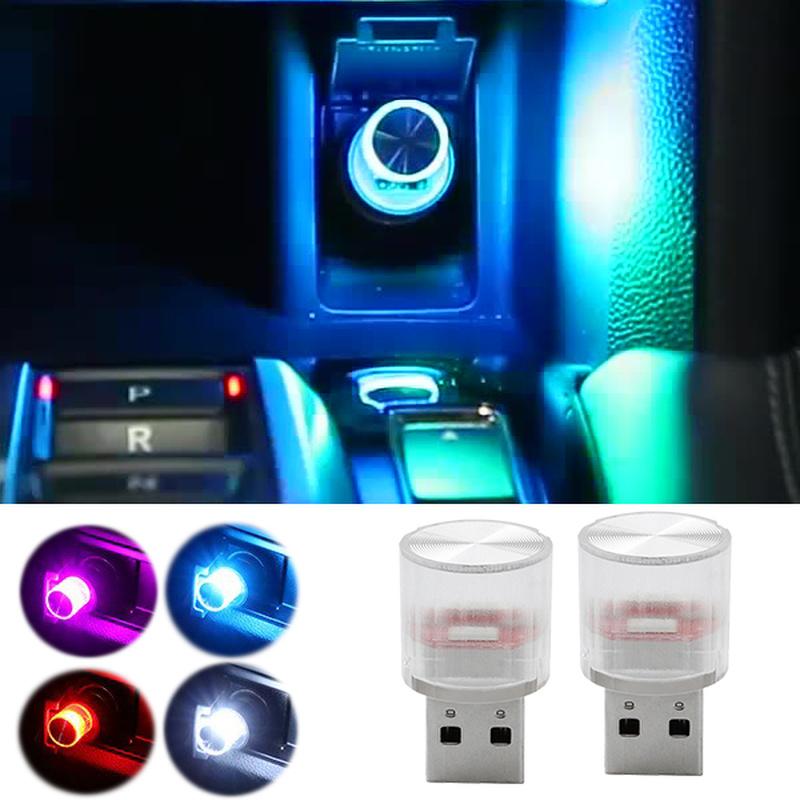 Car Mini USB LED Ambient Lights Decorative Lamp for Party Flashing Colorful Portable Plug Play Auto Interior Atmosphere Light