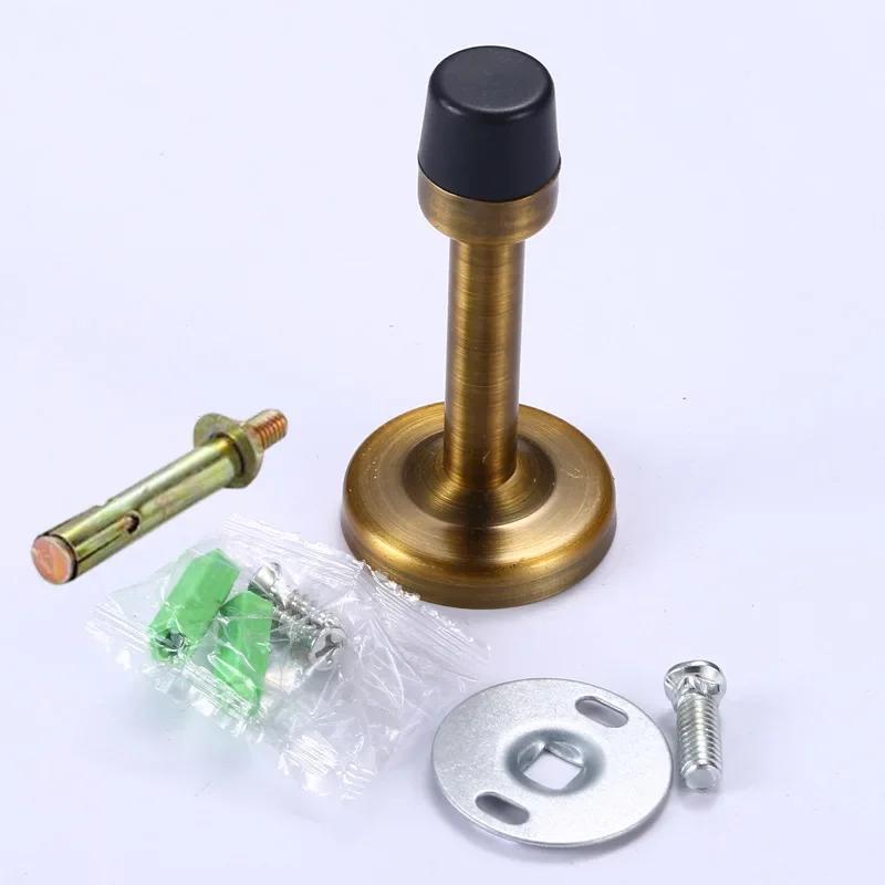 Дверные упоры из нержавеющей стали ZEXEF, настенный дверной упор, резиновый держатель, напольный крепеж с винтами, фурнитура для дома и спальни