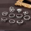 10 шт./компл. Европейская и американская мода в стиле ретро веерообразная капля воды, звезда, бабочка, женское кольцо, комплект из 10 шт.
