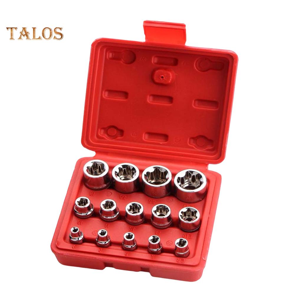 Магазин инструментов, 14 шт., набор внешних торцевых головок с крутящим моментом, перевернутый шестигранный Torx, ударный ремонтный инструмент, костюм ручного инструмента