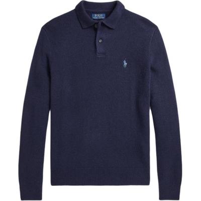 Polo Fw24 Однотонный свитер с вышивкой логотипа, с длинным рукавом, мужской свитер Hunter-Deep-Blue MNPOSWE16822053-400
