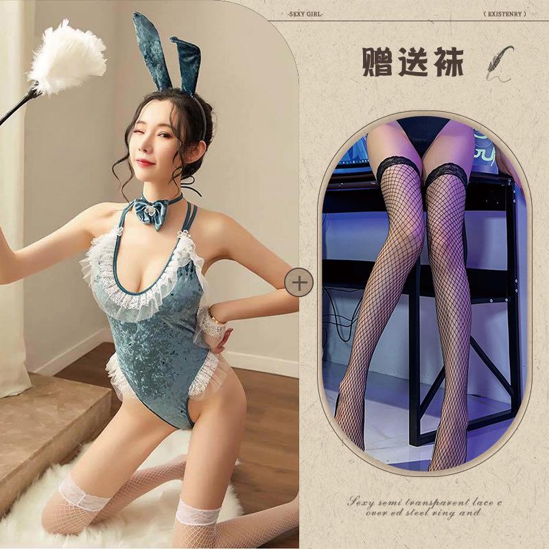 Sexy lingerie new uniform bunny onesie lace COS cosplay seduction suit