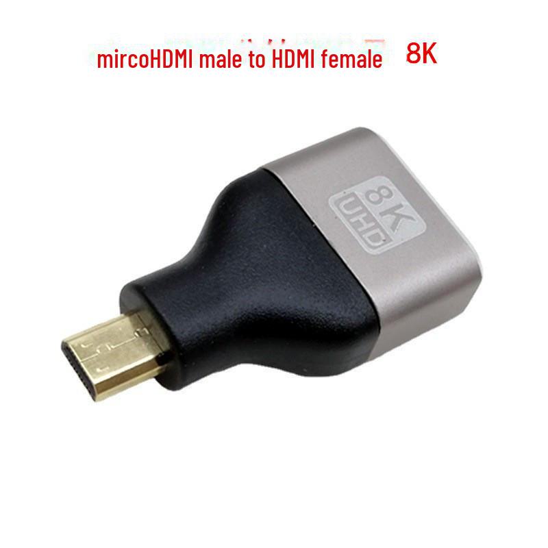Сквозной адаптер HDMI 2.1, алюминиевый сплав, угол 90°/270°, мини-микрофон, 8K 60 Гц.