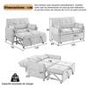 Modern 3-in-1 Sleeper Sofa 2-Seater, with 5-Way Adjustable Backrest, Pull-Out & Hidden Bed Function, Daybed, Chenille Fabric Couch with 2 Cushions