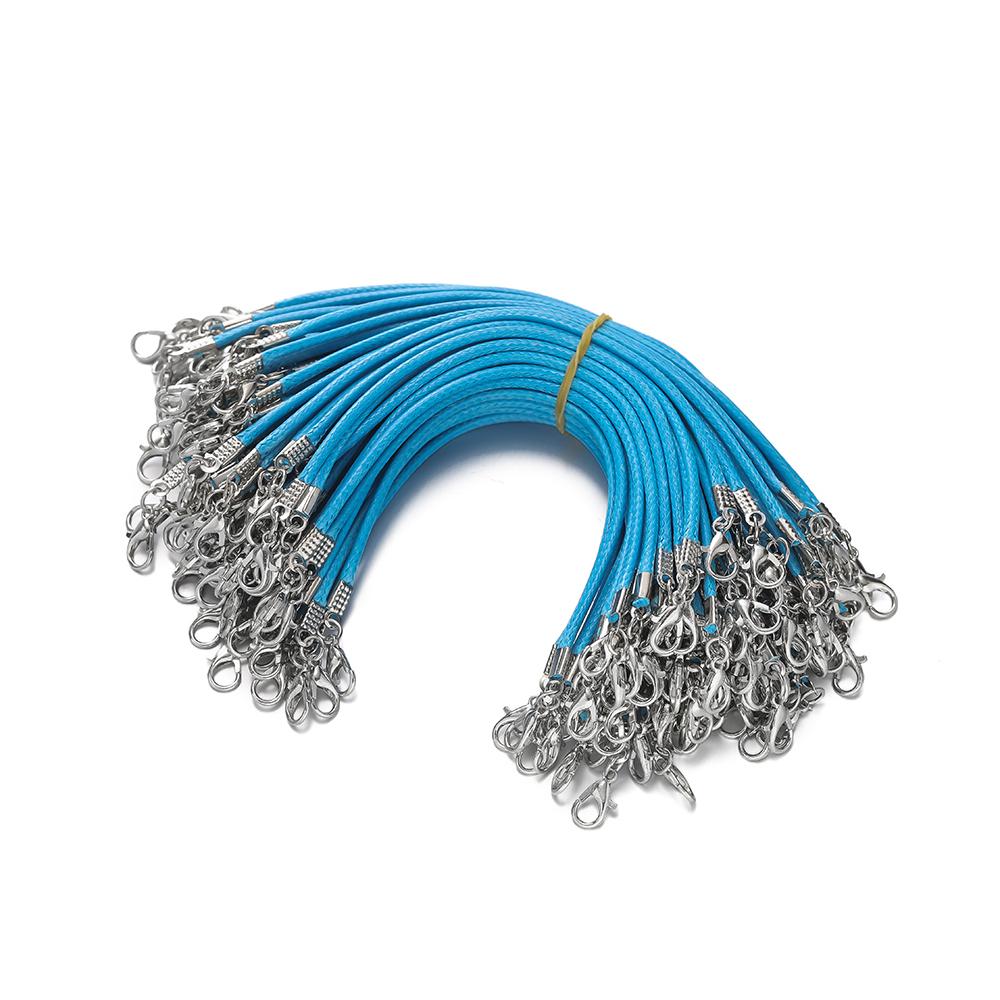 10 шт. 2 мм вощеный шнур из ПУ-кожи, 13 см, плетеные шнурки с застежкой-лобстером из сплава, шнур для браслета для изготовления украшений своими руками