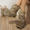 Женские зимние сапоги для отдыха на природе, роскошные меховые сапоги из искусственного меха лисы, новые модные сапоги, женские плюшевые теплые туфли на платформе, Bottes