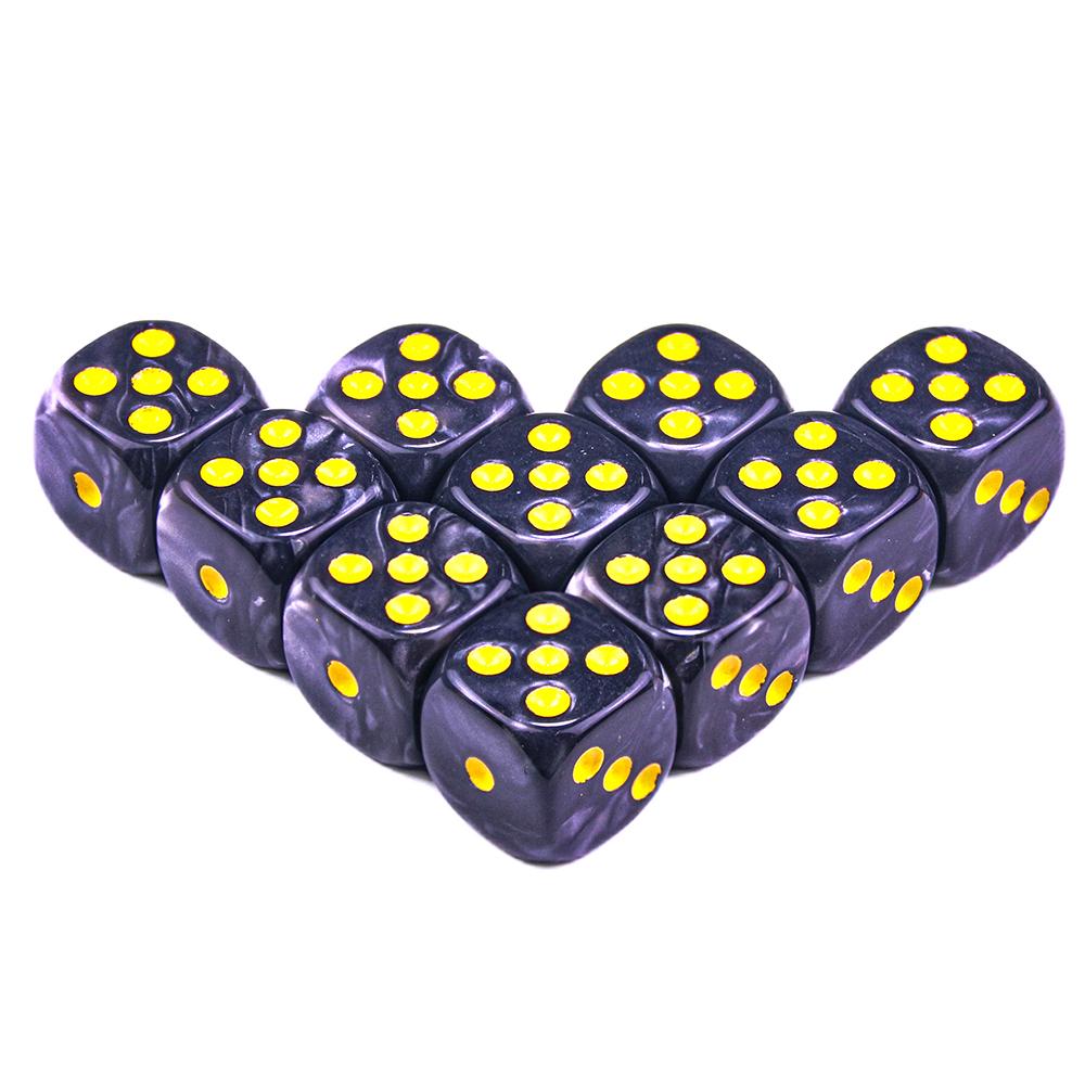 10Pcs Dice D6 16mm Gambling Dice Marble Effect Dots Dice Game Accessories Toy and Gift
