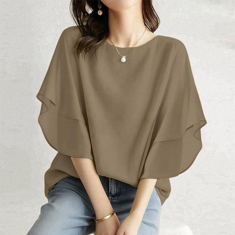 ZANZEA Women Summer Round Neck Casual Short Sleeve Loose Blouse