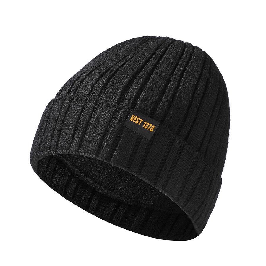 Hat Men's Winter Outdoor Warm Velvet Ear Protection Women Knitted Hat Wool Hat Pullover Hat Sleeve Cap