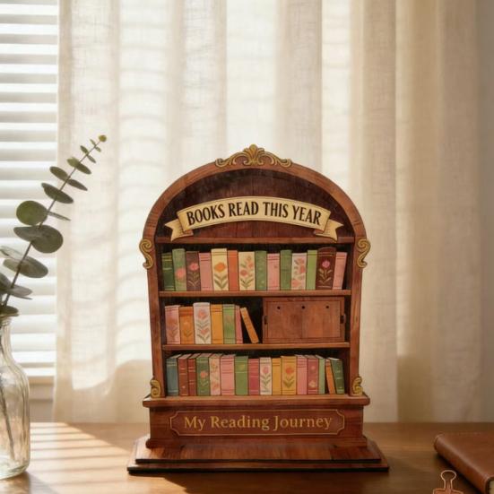 Деревянный счетчик прочитанных книг в этом году, отслеживатель чтения для книжной полки, декор для библиотеки, книжные подарки для любителей книг, книголюб, женщины, учитель