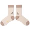 SNOOZY Rabbit Embroidered Socks (Beige Sand)