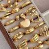 8/16Pieces Fashion Heart Geometry Irregular Open Rings Set For Women Mix Simple Trendy Jewelry Party Gifts