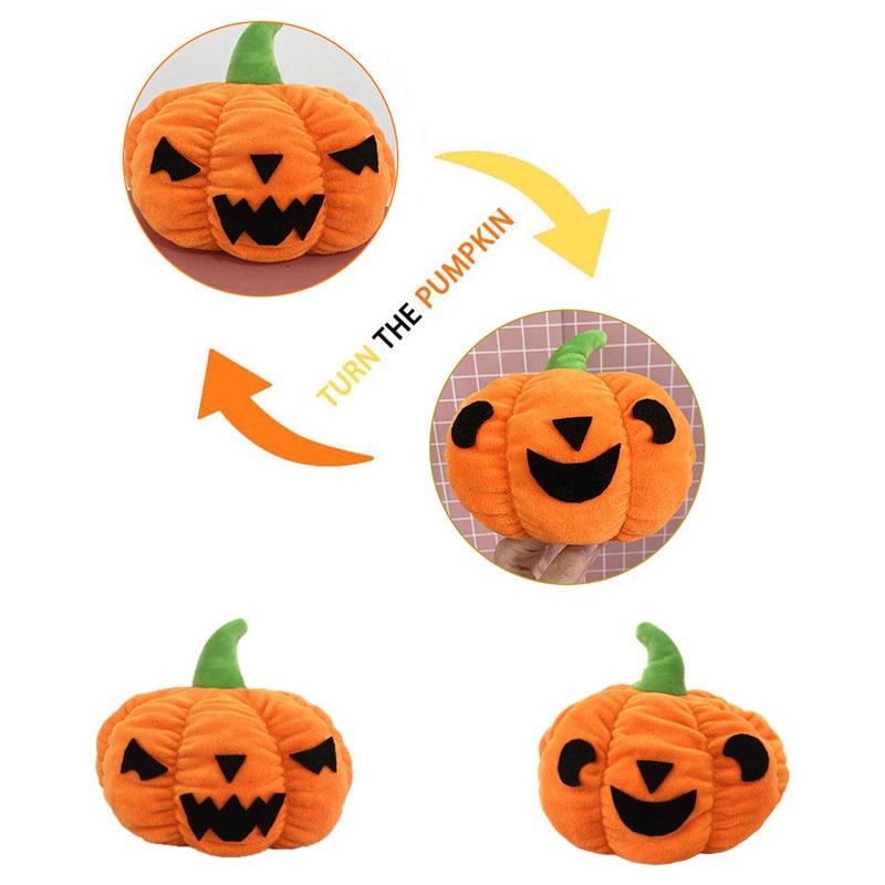 Adorable Reversible Pumpkin Plush Toy Perfect Halloween Gift Customizable Doll