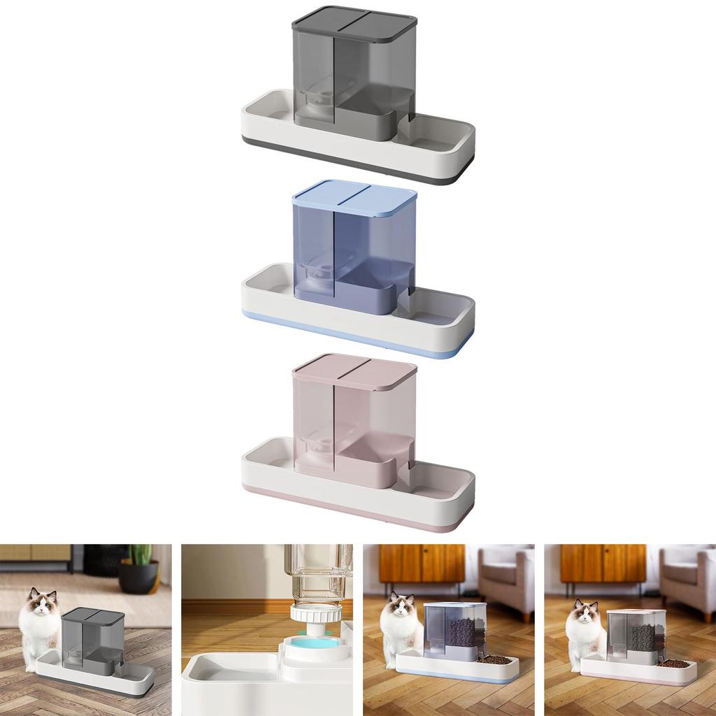 Food and Water Dispenser Set, Gravity Pet Food Feeder, Feeding Drinking