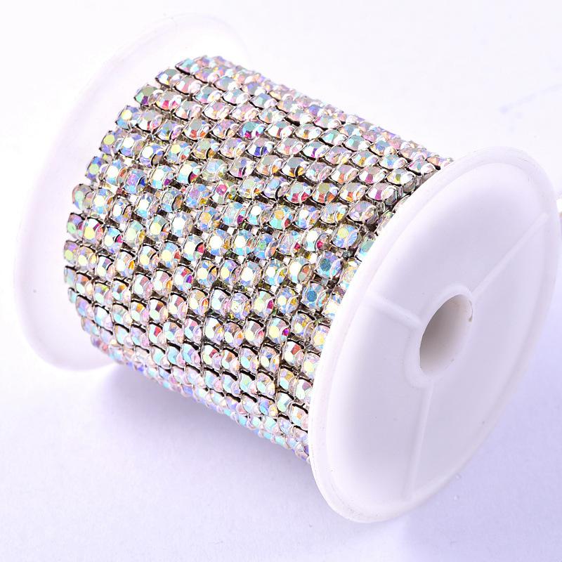 Стеклянная хрустальная цепь D-типа с интенсивным коготком, ушной коготь с золотой и серебряной нижней поддержкой, декоративные аксессуары для алмазной цепи своими руками