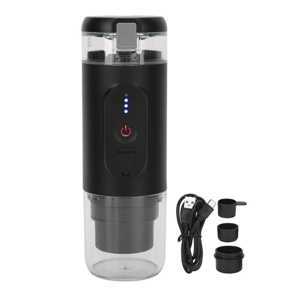 Portable Coffee Maker Travel Coffee Machine Compatible with Capsule and Ground USB Charging for