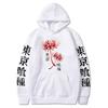 Autumn New Anime Ghoul Spider Lily Printed Top Men's and Women's Large Hooded Sportswear Harajuku Streetwear Neutral Hoodie