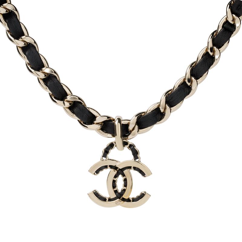 Chanel Ожерелье-чокер с подвеской в форме двойной буквы C Логотип логотип металлическое ожерелье женское золотое