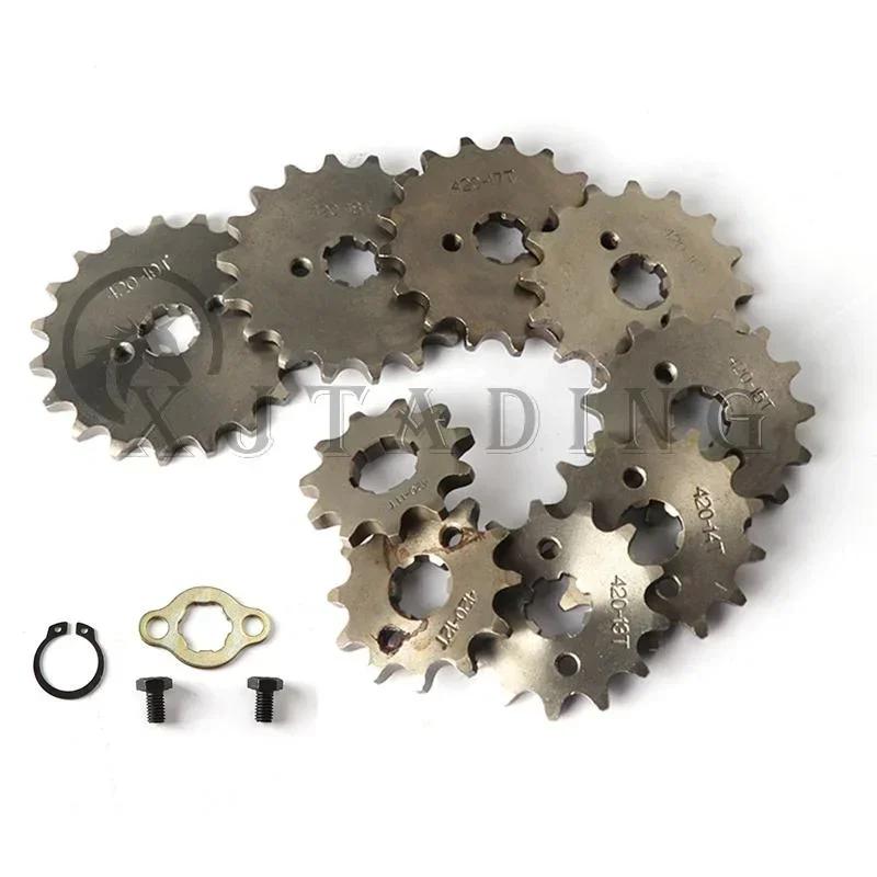 Front Engine Sprocket 420# 17mm 10 11 12 13 14 15 16 17 18 19T Teeth For KAYO BSE SSR 110 125cc Go Kart ATV Quad Motorcycle