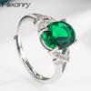 Обручальные кольца с зелеными цирконами для женщин, новые модные элегантные геометрические свадебные украшения ручной работы для невесты, подарки