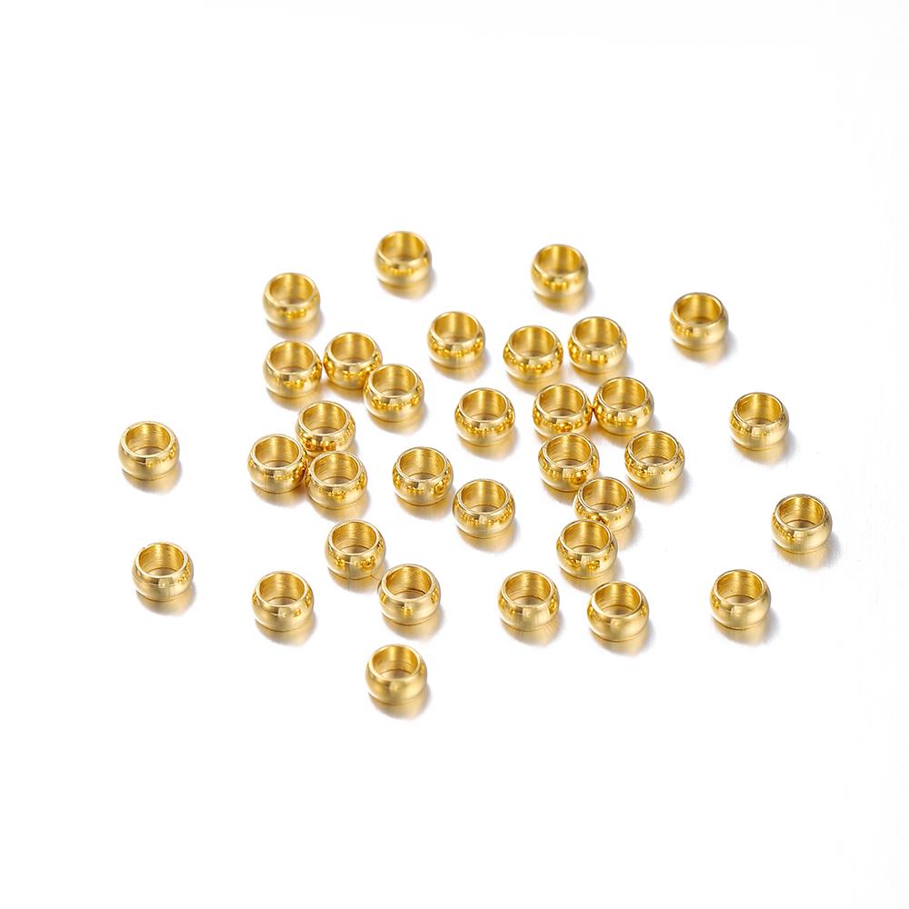 100Pcs/Lot 1.5-4mm Stainless Steel Gold Color Spacer Beads Charm Loose Bead for DIY Bracelets Necklace Jewelry Making Supplies