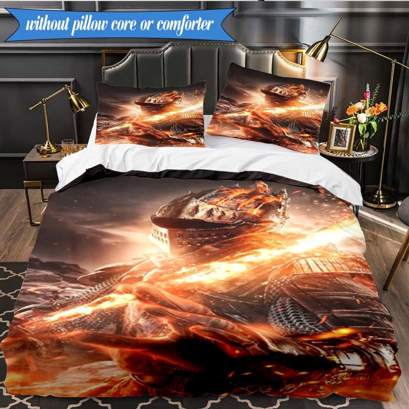 Knightly Crusader Armor 3pcs K-pop music group Bedding set,Ideal for Bedroom, Dormitory,Including Duvet Cover And 2pcs Pillowcases,Fan gifts