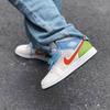 Детские кроссовки Air Jordan 1 Mid SE GS Stitch Cream Sail Psychic-Blue DX2462-100