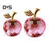 Стеклянные яблоки, фигурка, искусственный хрустальный фрукт, украшение, коллекционные полупрозрачные яблоки, украшение для домашнего офиса, приборной панели автомобиля