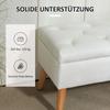 Upholstered Storage Bench, Velvet-Look Fabric Cover, Wooden Legs, for Living Room, Bedroom, Hallway, 80 x 35 x 42 cm, White