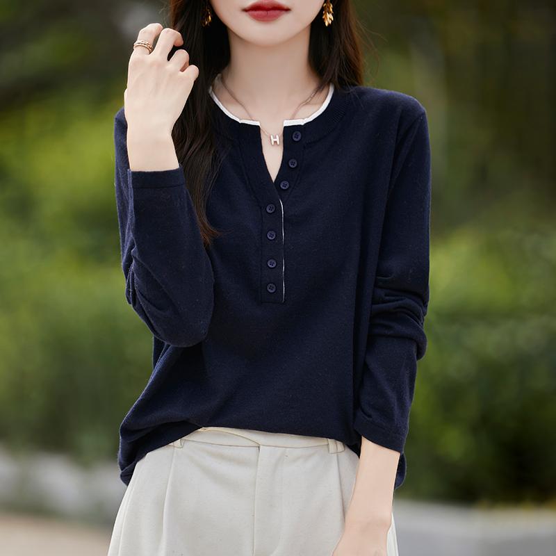 Женский кашемировый свитер Qinghe Cashmere 50% шерсть 50% шелк Женский осенне-зимний кашемировый пуловер Мягкий и теплый