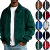 Men's Corduroy Pocket Zipper Jacket Men's Plus Size Casual Sports Jacket