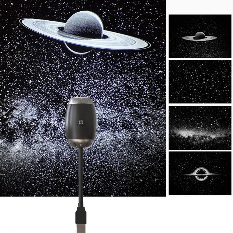 USB Светящийся Декор Проекция Звездного Неба Млечный Путь Сатурн Фон Декоративное Украшение Проекции для Салона Автомобиля Спальни Дома Настенный Декор