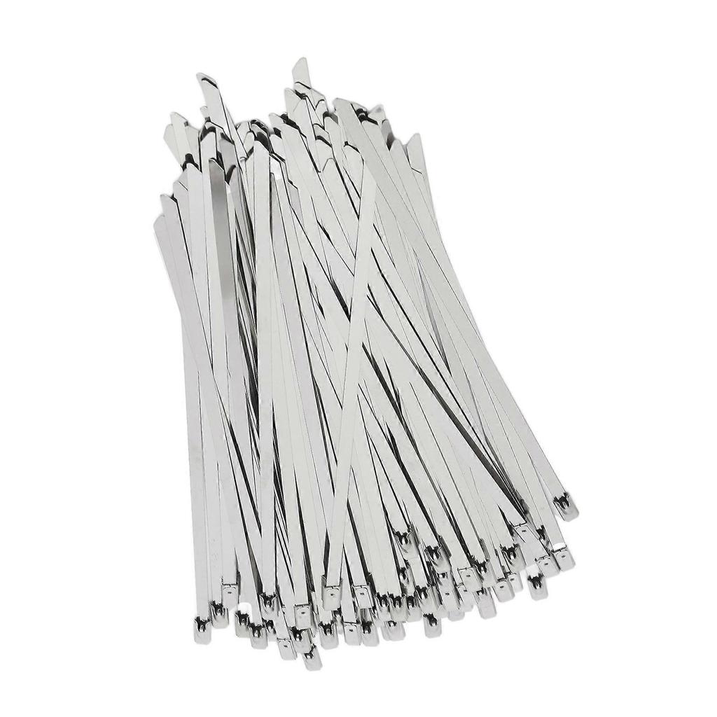 Stainless Steel Cable Tie Set - 200Pcs, 4.6mm Width - Self Locking for Wire Line & Hose