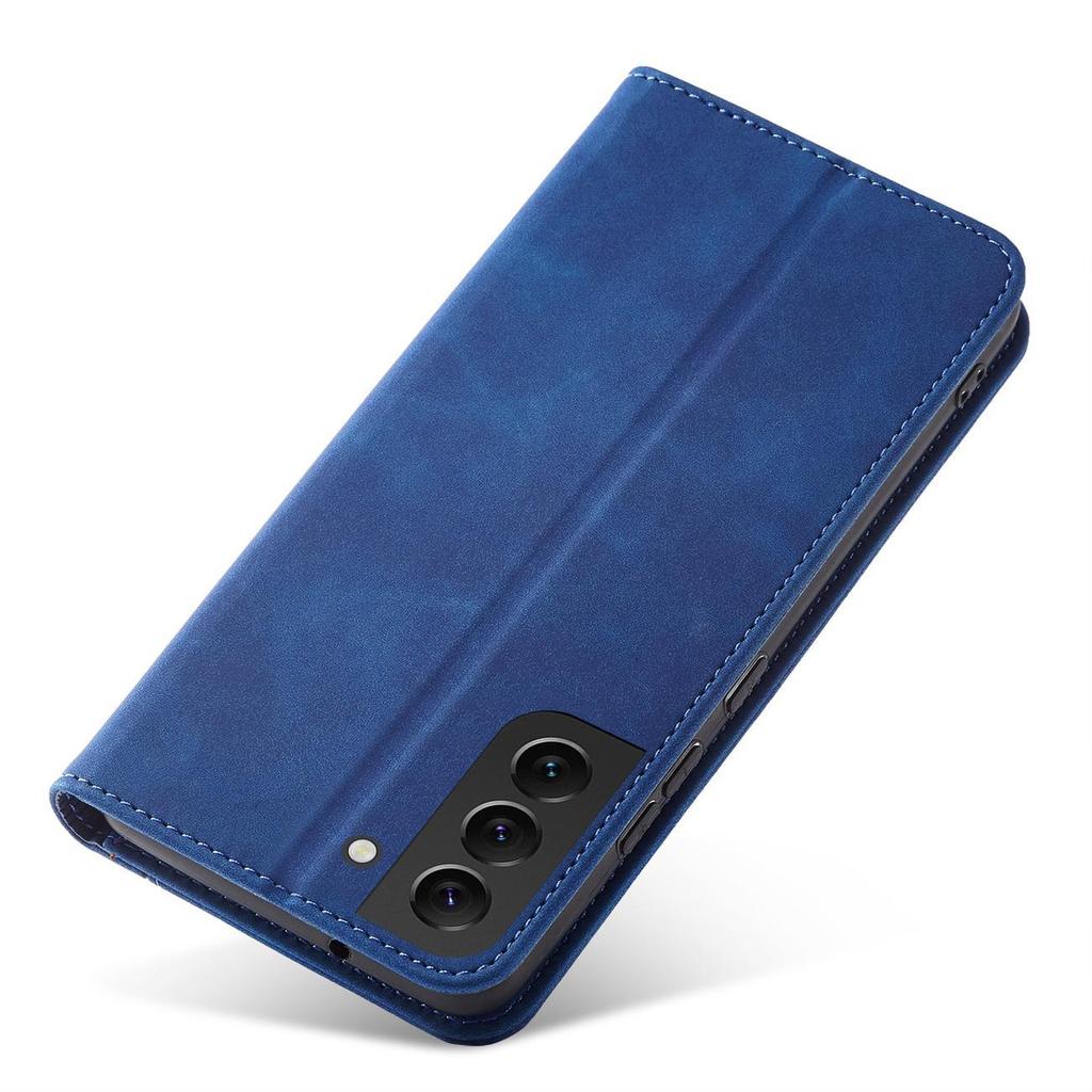 Premium Magnetic Wallet Case for Samsung Galaxy S23 Ultra - Blue Stand Flip Cover