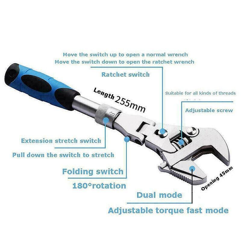 Новый 5 в 1 Динамометрический ключ Трещотка 180 градусов Регулируемый ключ-трещотка Новый Набор ключей Ручной инструмент