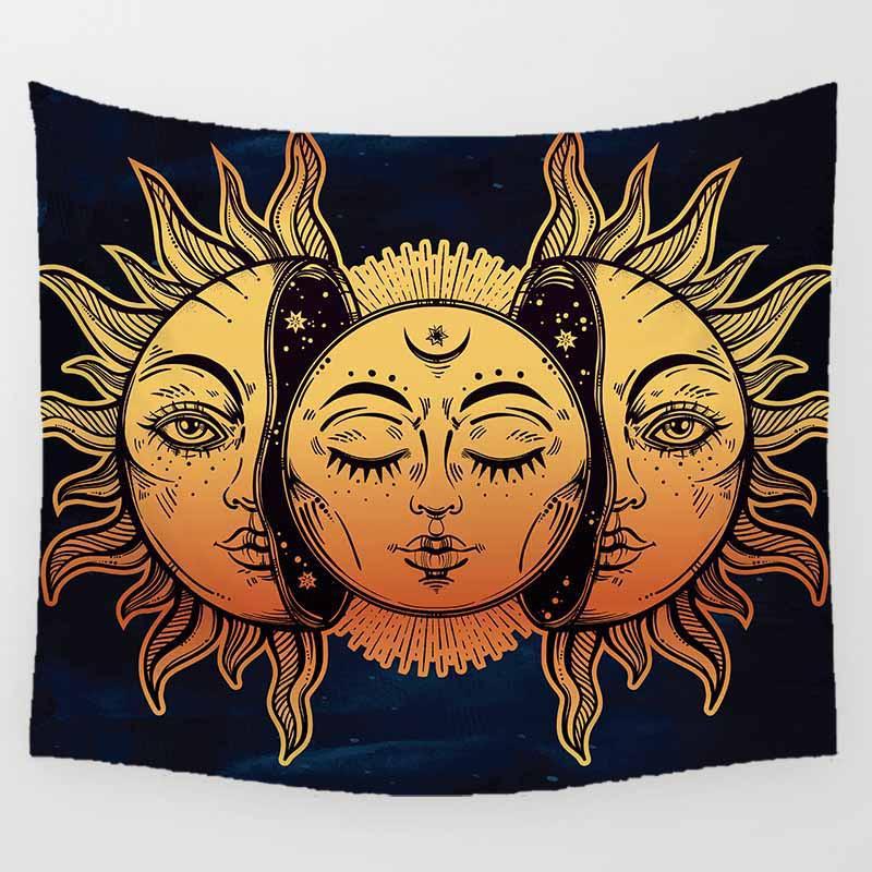 Домашний декор Гостиная Спальня Гобелен Красивый закат Солнце Луна Мандала Настенный гобелен