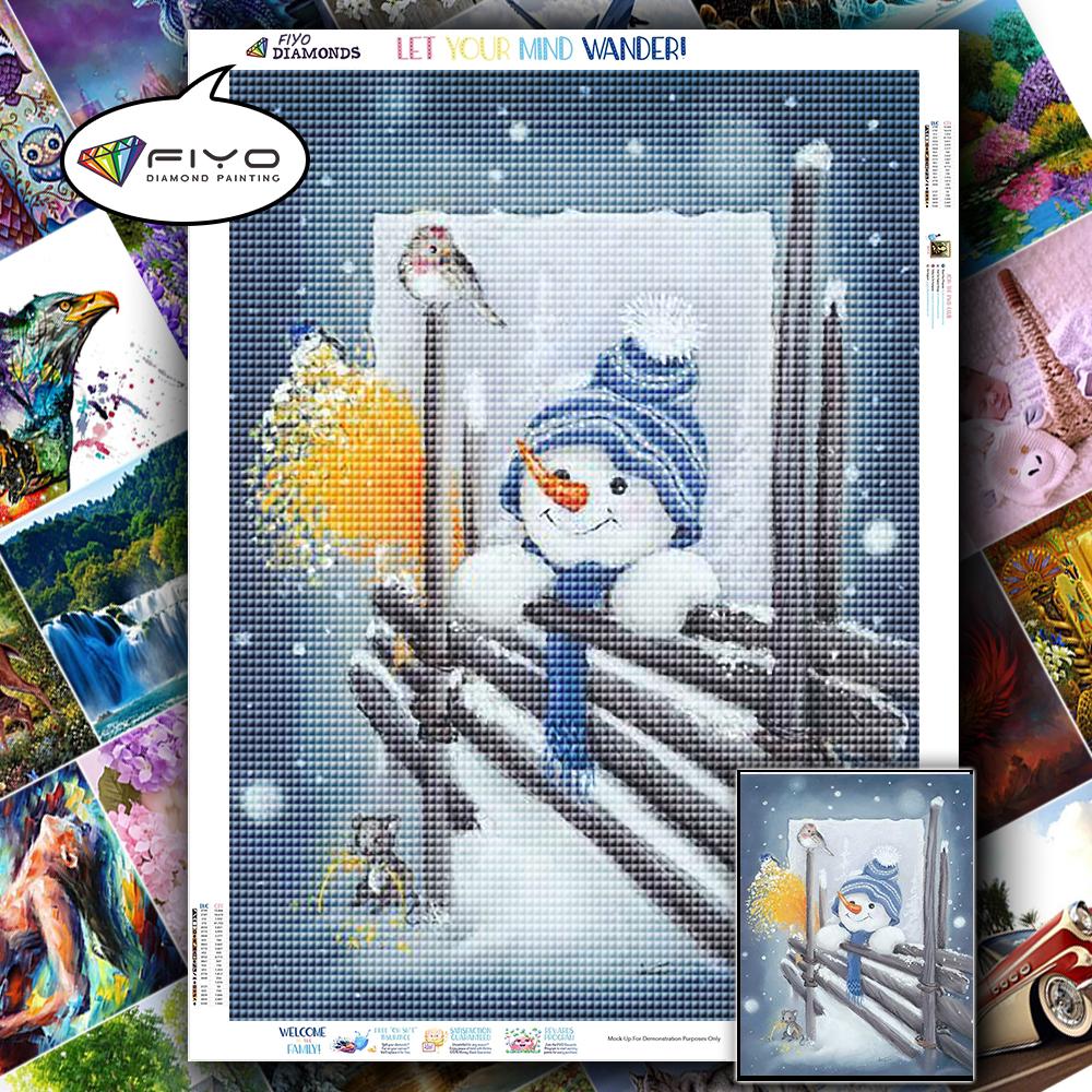 5D алмазная живопись Снеговик и птица животное полная дрель квадратная Алмазная вышивка мозаика вышивка крестом Рождественское украшение дома