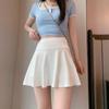 White Double-layer Pleated Skirt for Women In Summer New Anti-exposure Korean Short Skirt High-waisted Slim College Style Skirt Pants